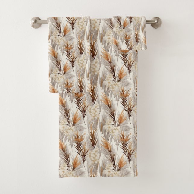 Niedliches Pampas-Gras-Fliesen Badhandtuch Set (Insitu)