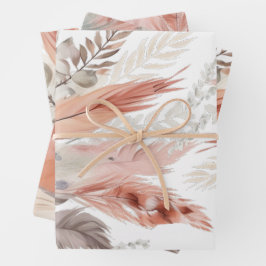 Niedliches Pampasgras Geschenkpapier Set