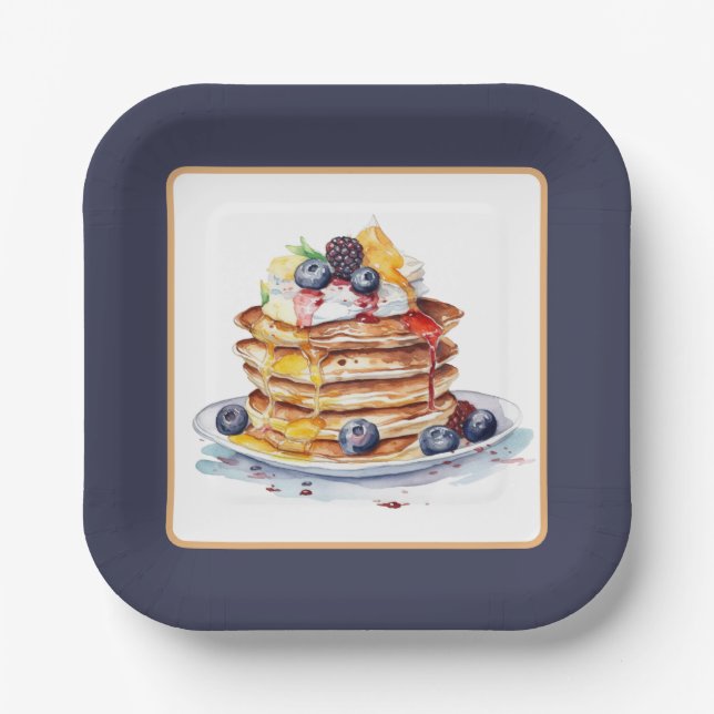 Niedliches Pancake Breakfast Party Pappteller (Vorderseite)