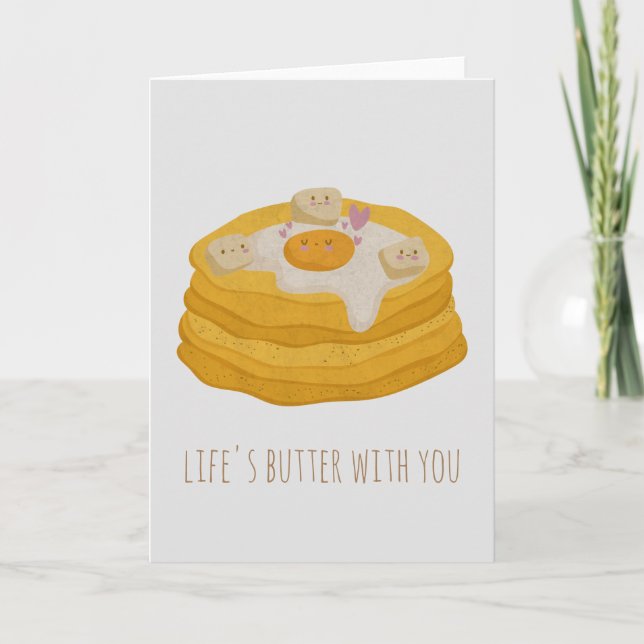 Niedliches Pancake mit Ei und Butter individuell a (Vorderseite)