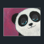Niedliches Panda auf rosa Postkarte<br><div class="desc">Whimsical Cartoon Stil Panda Postcard. Fun Postcard Design perfekt für den Alltag. Postkarten machen auch eine großartige Miniatur Wandkunst,  einfach nur in einem Rahmen Pop! Erstellt aus dem Original-Kunstwerk © 2009 Lisa Marie Robinson.</div>