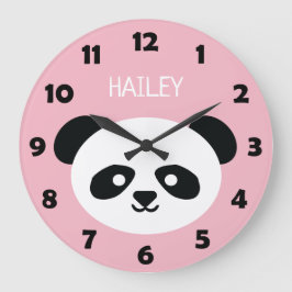 Niedliches Panda-Bärn-Gesicht scherzt Kawaii Große Wanduhr