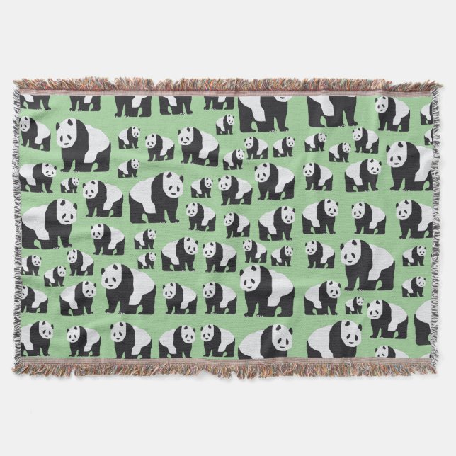 Niedliches Panda Bear Muster Decke (Vorderseite)