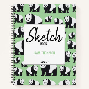 Niedliches Panda Bear Muster Notizbuch