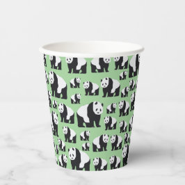 Niedliches Panda Bear Muster Pappbecher