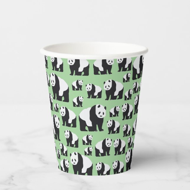 Niedliches Panda Bear Muster Pappbecher (Vorderseite)