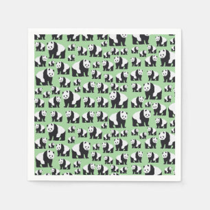 Niedliches Panda Bear Muster Serviette