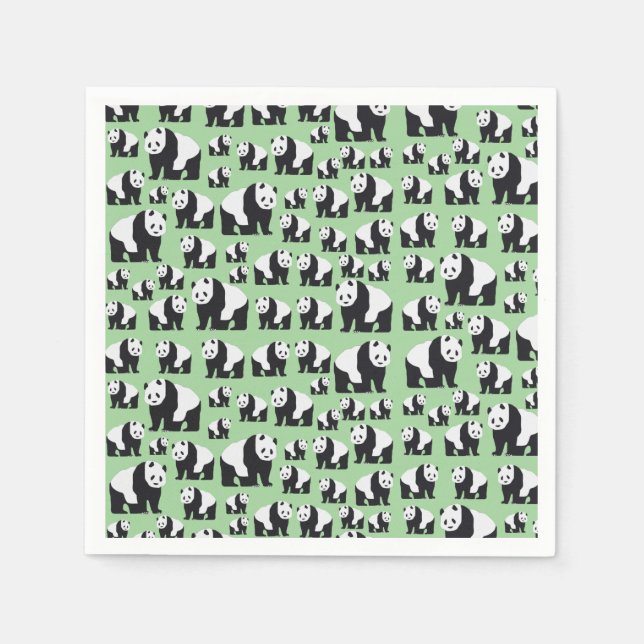 Niedliches Panda Bear Muster Serviette (Vorderseite)