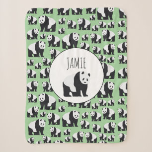 Niedliches Panda Bear Muster Sherpadecke