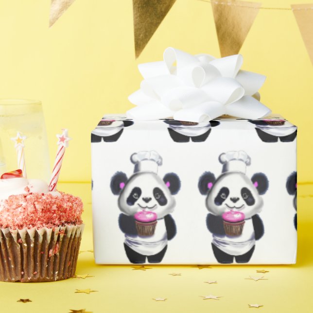 Niedliches Panda Bear Wrapping Paper Geschenkpapier (Geburtstagsparty)