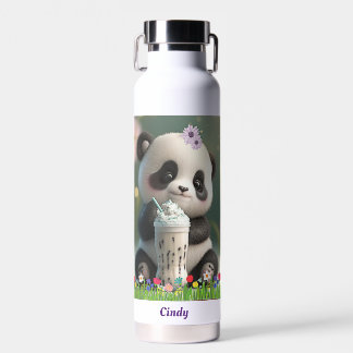 Niedliches Panda, das Milchshake trinkt Personalis Trinkflasche
