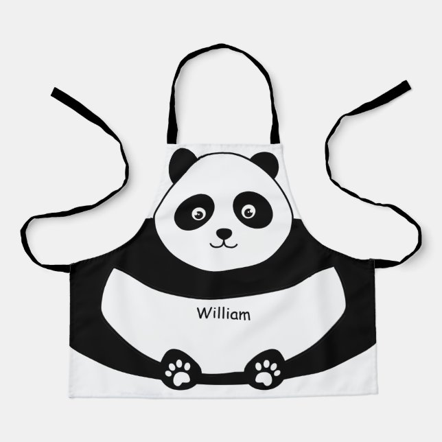 Niedliches Panda-Gesicht für Kinder Funny All-over Schürze (Vorderseite)
