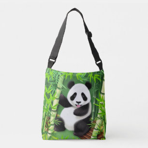 Niedliches Panda im Bambuswald Tragetaschen Mit Langen Trägern