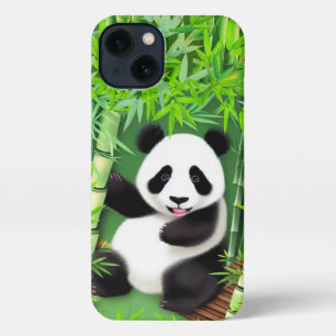 Niedliches Panda in Bamboo Forest iPhone 13 Fall iPhone Hülle