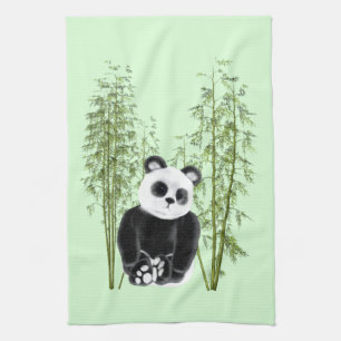 Niedliches Panda in Bamboo Geschirrtuch