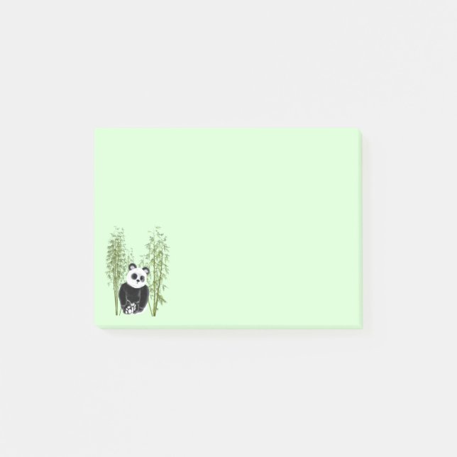 Niedliches Panda in Bamboo Post-it Klebezettel (Vorderseite)