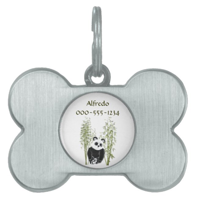 Niedliches Panda in Bamboo Tiermarke (Vorderseite)