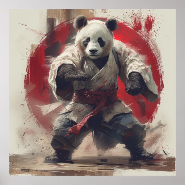 Niedliches Panda in White Kimono - Asiatisches Ins Poster (Vorne)