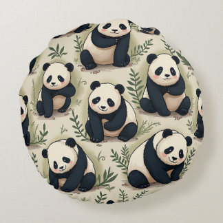 Niedliches Panda-Kissen Rundes Kissen