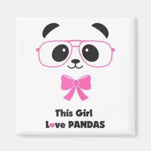 Niedliches Panda-liebendes Mädchen Lustige Gles Sc Magnet