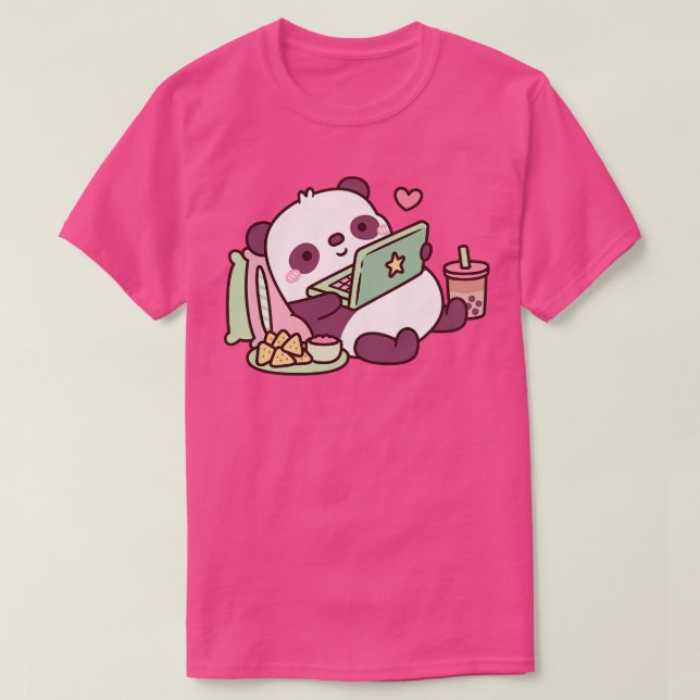 Niedliches Panda mit Chips und Bubble Tee (Design vorne)
