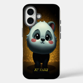 Niedliches Panda mit glänzender Glühbirne iPhone 16 Hülle