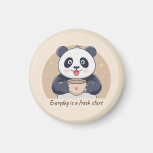 Niedliches Panda mit Kaffee Magnet