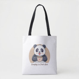 Niedliches Panda mit Kaffee Tasche