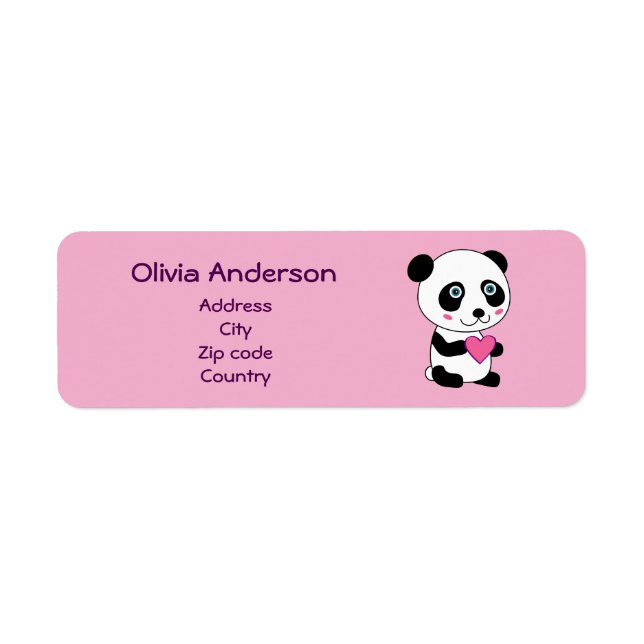 Niedliches Panda mit rosa Herz Personalisiert (Vorne)