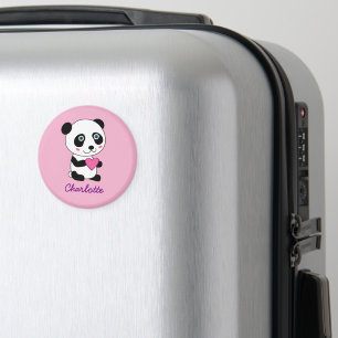 Niedliches Panda mit rosa Herz Personalisiert Magnet