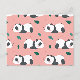 Niedliches Panda-Muster Feiertagspostkarte
