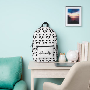 Niedliches Panda-Muster Schwarz-Weiß Bedruckter Rucksack