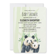 Niedliches Panda-Paar in Bamboo Wasserfarben Babyd