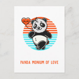 Niedliches Panda "Panda-monium of Liebe" Postkarte