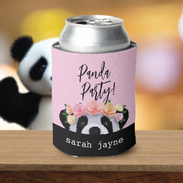 Niedliches Panda Party Personalisiert rosa Dose Co Dosenkühler