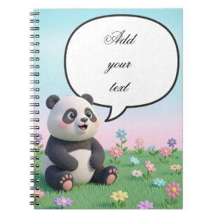 Niedliches Panda-Personalisiert-Notebook für Kinde Notizblock
