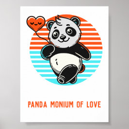 Niedliches Panda-Poster "Panda-monium-Liebe" Poster