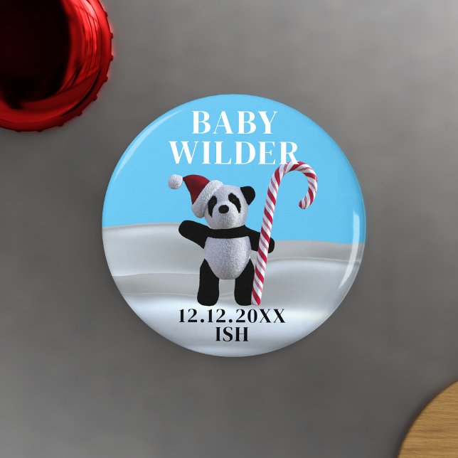 Niedliches Panda Pregnancy Announcement Magnet (A cute panda magnet waiting for you to add your due date. )
