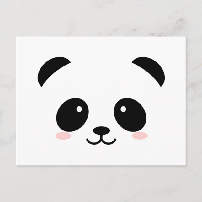 Niedliches Panda schwarz-weiß Postkarte (Vorderseite)
