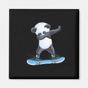 Niedliches Panda Snowboarden Skigeschenke Dabbing  Magnet