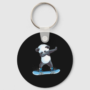 Niedliches Panda Snowboarden Skigeschenke Dabbing Schlüsselanhänger