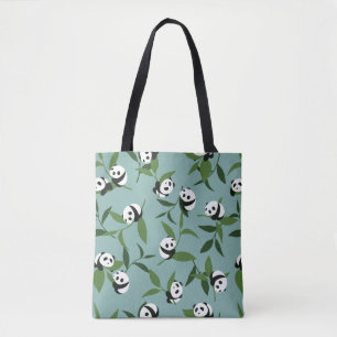 Niedliches Panda-Spiel im Grünen Gartenmuster Tasche