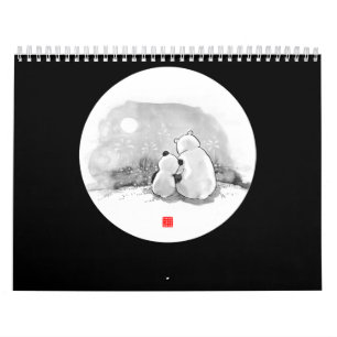 Niedliches Panda- und Polar-Bärentier Kalender
