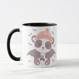 Niedliches Panda Vampire mit Ghost & Bats Hallowee Tasse