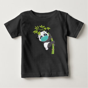 Niedliches Panda Wear Maske Funny Panda Geschenk Baby T-shirt