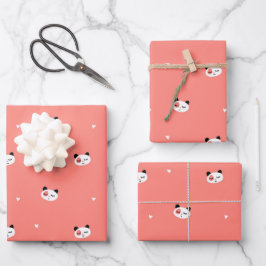 Niedliches Panda Wrapping Paper-Set Geschenkpapier Set