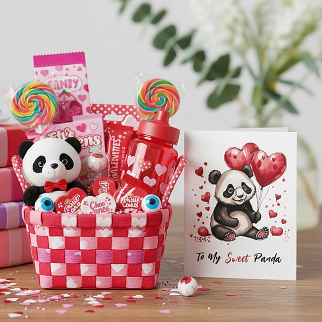 Niedliches Panda-Zollvalentin Feiertagskarte (Von Creator hochgeladen)