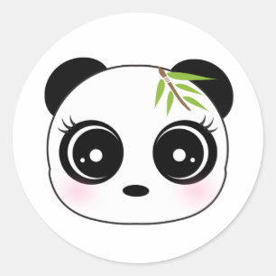 Niedliches Pandagesicht Runder Aufkleber