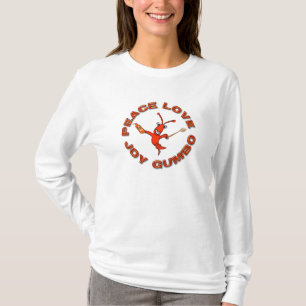 Niedliches Panzerkrebs-FriedensLiebe-Freude-Gumbo T-Shirt