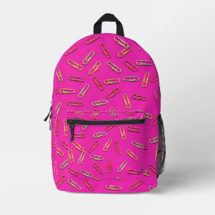 NIEDLICHES Papier-Clip-Muster auf rosa Bedruckter Rucksack